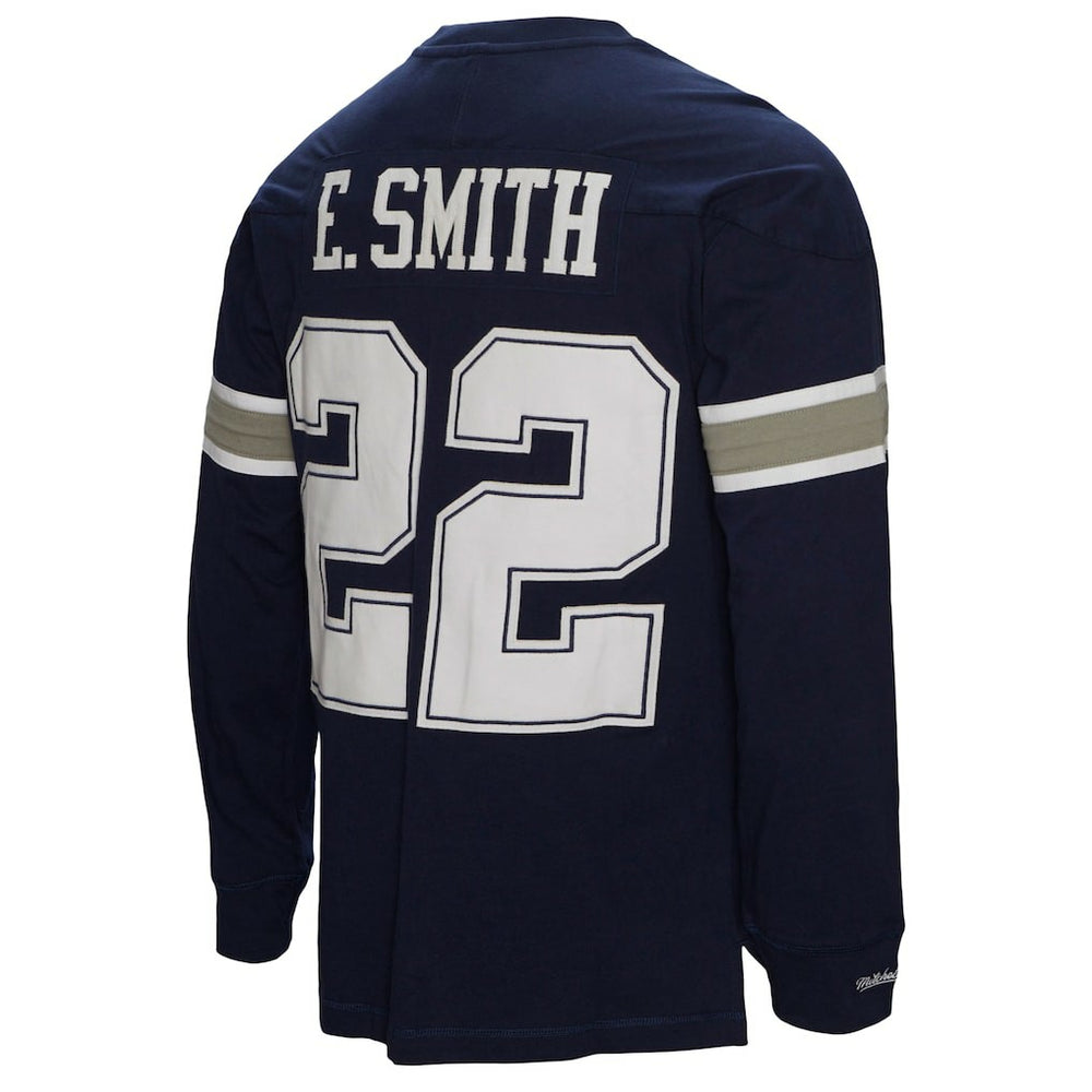 Emmitt Smith Dallas Cowboys Throwback Retired Player Name & Number Long Sleeve Top - Navy discount