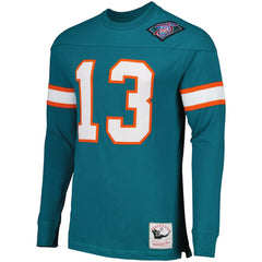 Dan Marino Miami Dolphins Throwback Retired Player Name & Number Long Sleeve Top - Aqua cheap
