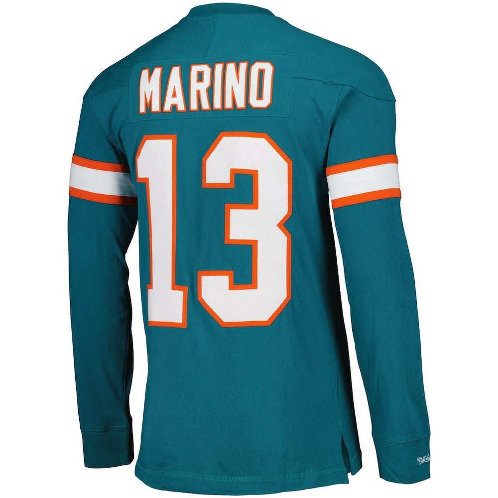 Dan Marino Miami Dolphins Throwback Retired Player Name & Number Long Sleeve Top - Aqua cheap