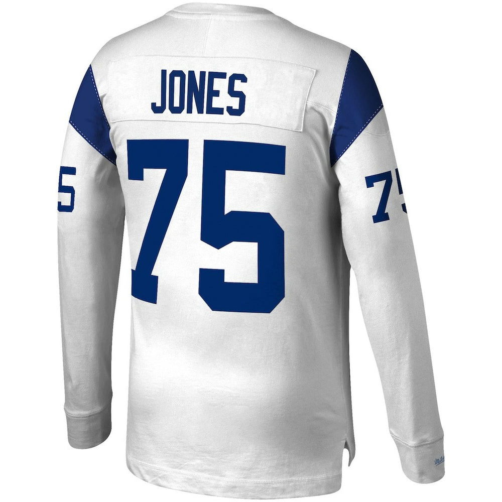 Deacon Jones Los Angeles Rams Throwback Retired Player Name & Number Long Sleeve Top - White outlet