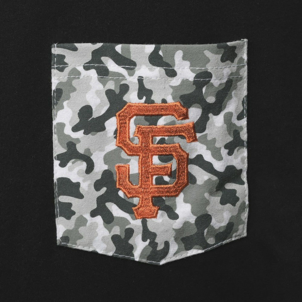 San Francisco Giants 5th & Ocean by Brushed Camo Pocket T-Shirt Black