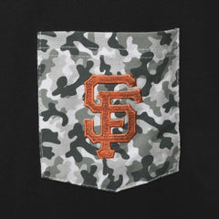 San Francisco Giants 5th & Ocean by Brushed Camo Pocket T-Shirt Black