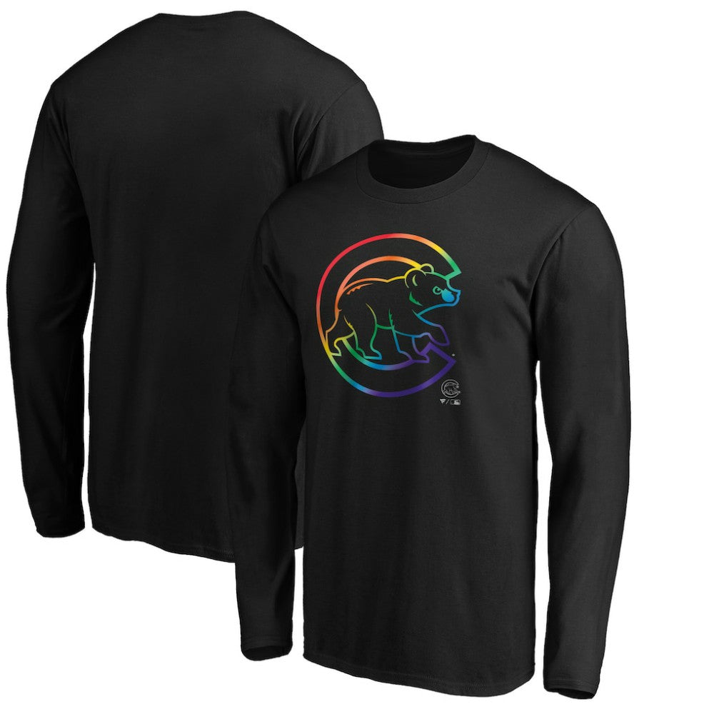 Chicago Cubs Team Pride Logo Long Sleeve T-Shirt Black