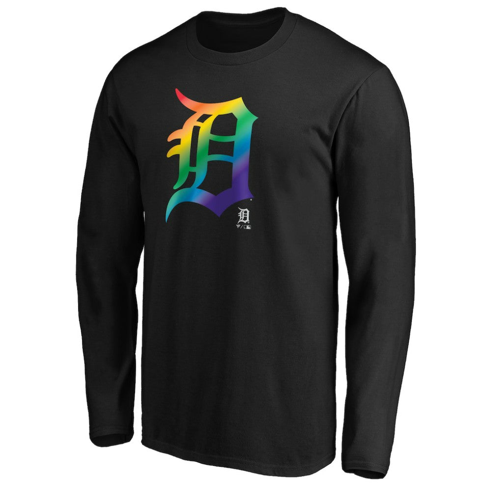 Detroit Tigers Team Pride Logo Long Sleeve T-Shirt Black