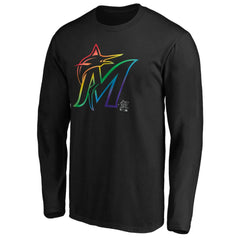 Miami Marlins Team Pride Logo Long Sleeve T-Shirt Black