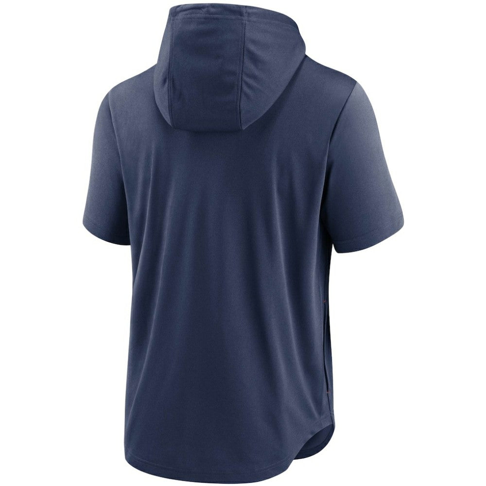 Detroit Tigers Home Team Short Sleeve Hoodie Top Navy