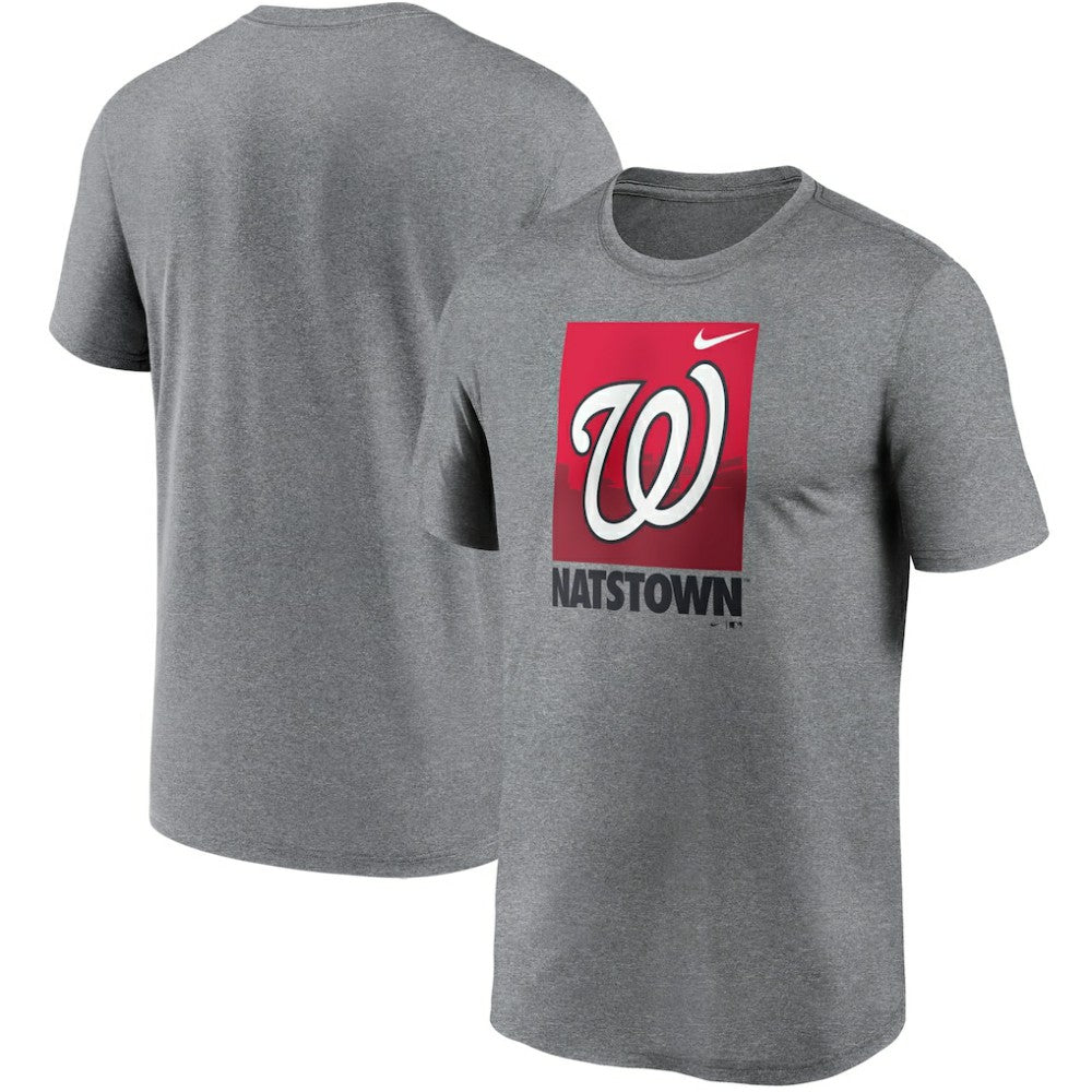 Washington Nationals Local Logo Legend T-Shirt Heathered Gray