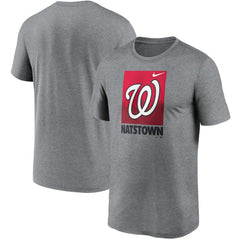 Washington Nationals Local Logo Legend T-Shirt Heathered Gray