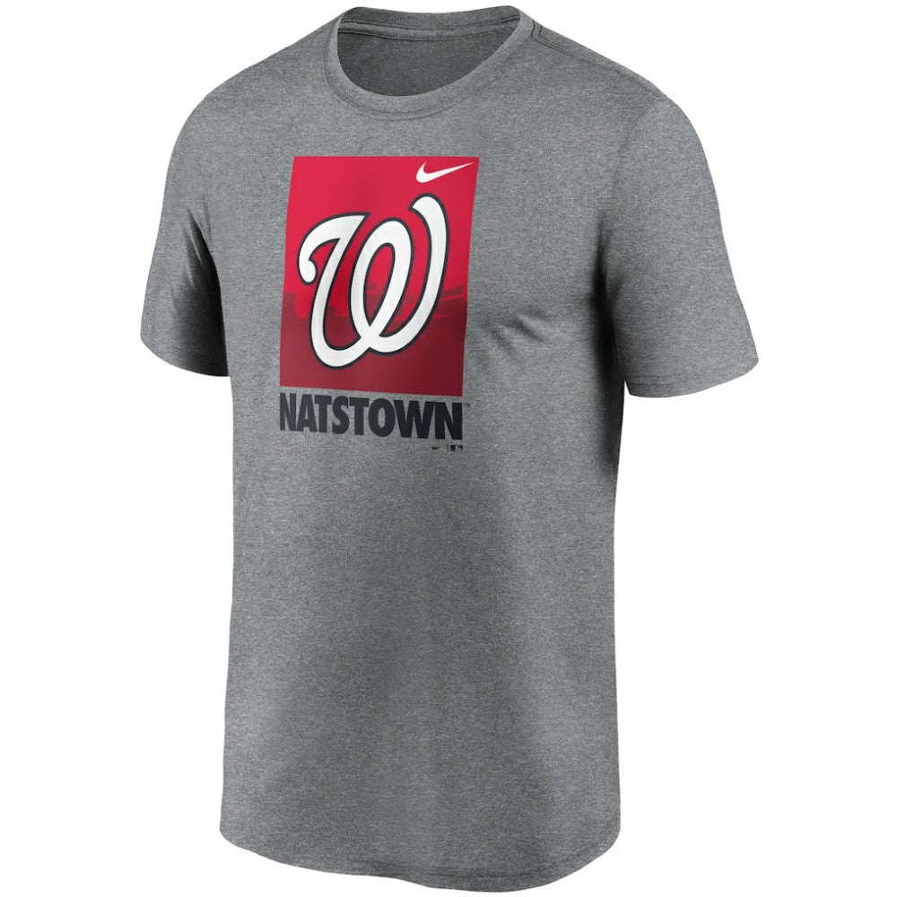 Washington Nationals Local Logo Legend T-Shirt Heathered Gray