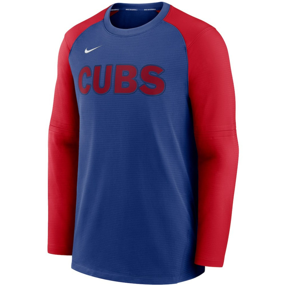 Chicago Cubs Authentic Collection Pregame Performance Raglan Pullover Sweatshirt Royal/Red