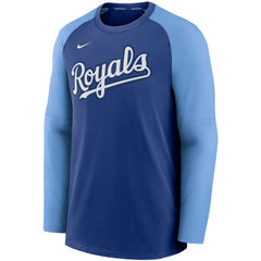 Kansas City Royals Authentic Collection Pregame Performance Raglan Pullover Sweatshirt Royal/Light Blue