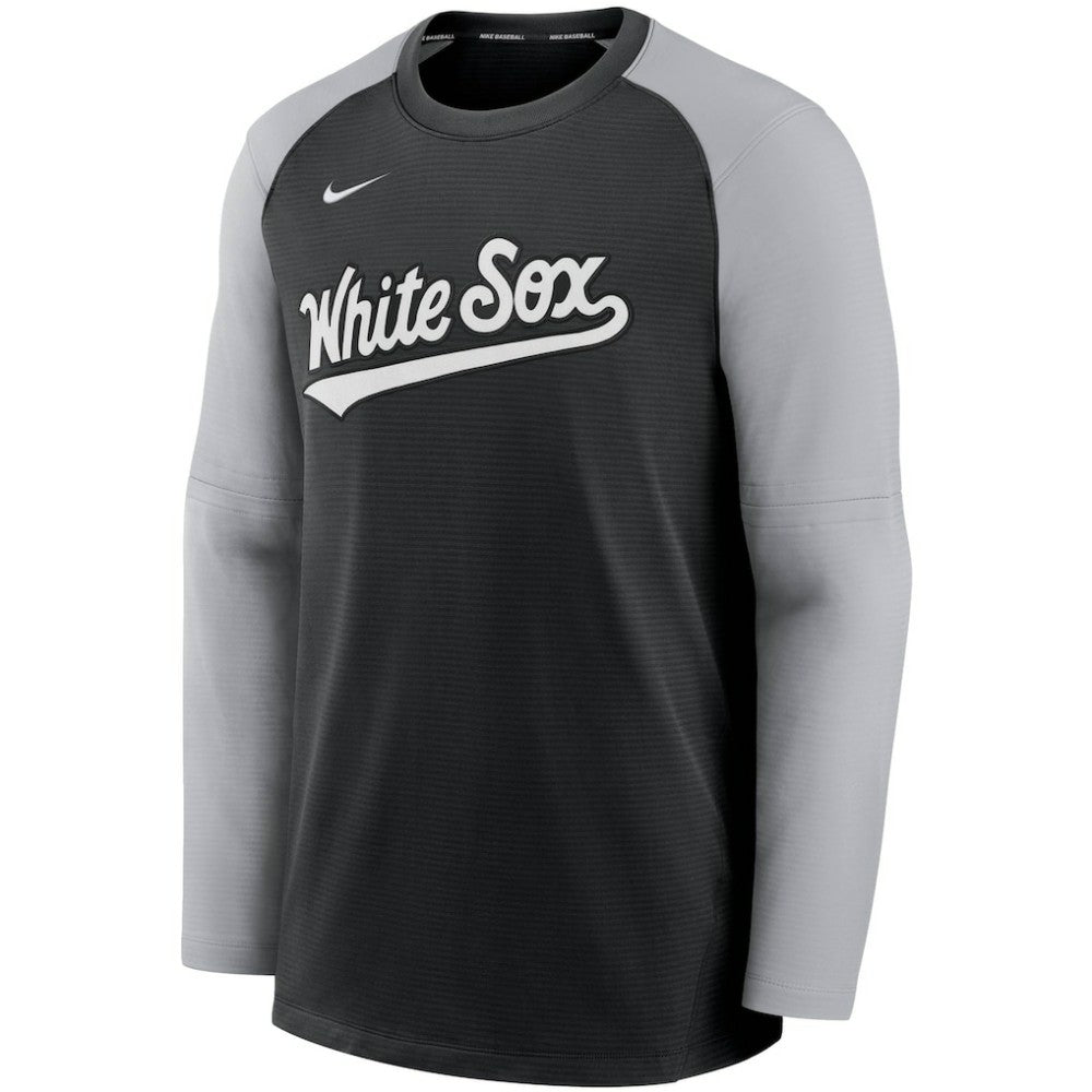 Chicago White Sox Authentic Collection Pregame Performance Raglan Pullover Sweatshirt Black/Gray