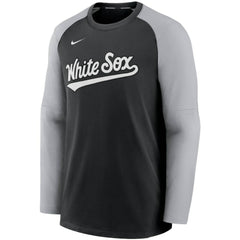 Chicago White Sox Authentic Collection Pregame Performance Raglan Pullover Sweatshirt Black/Gray