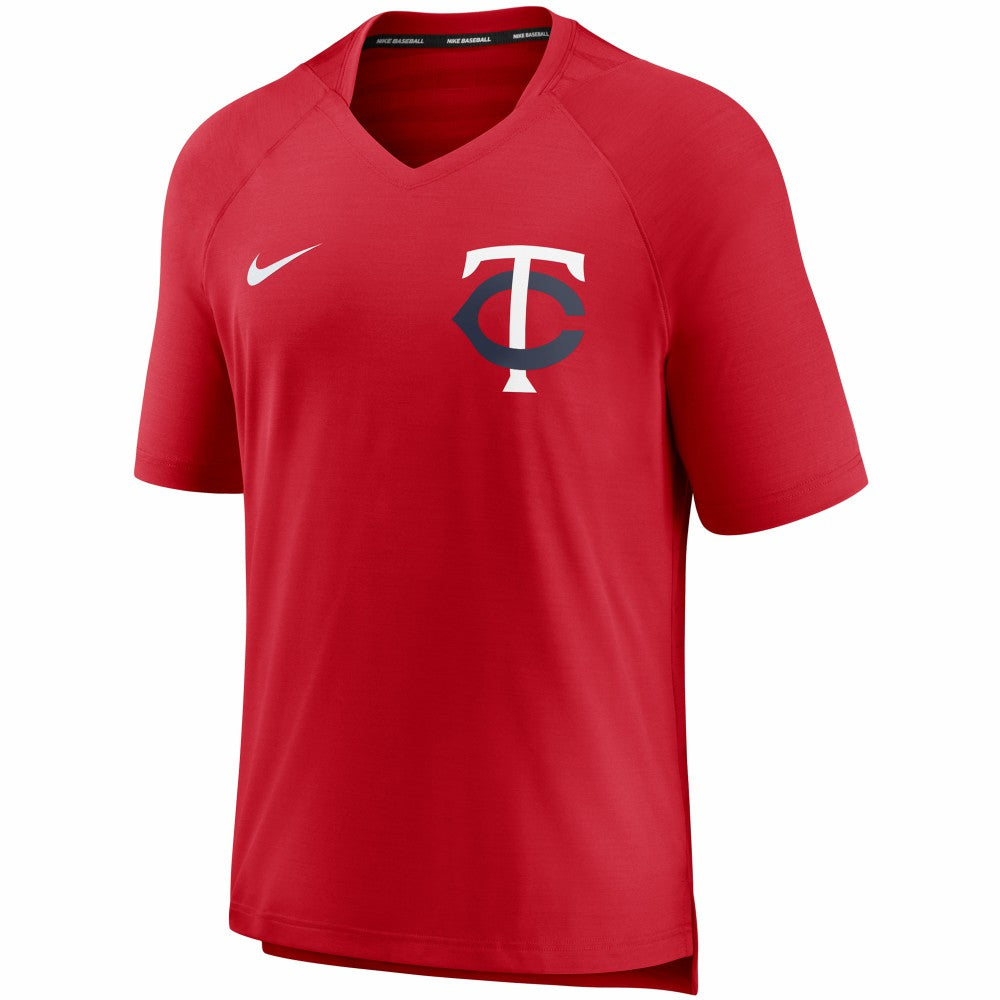 Minnesota Twins Authentic Collection Pregame Performance V-Neck T-Shirt Red