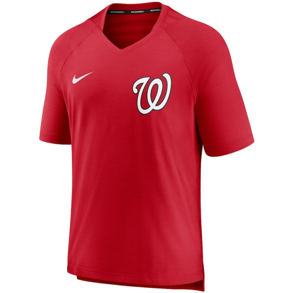 Washington Nationals Authentic Collection Pregame Performance V-Neck T-Shirt Red