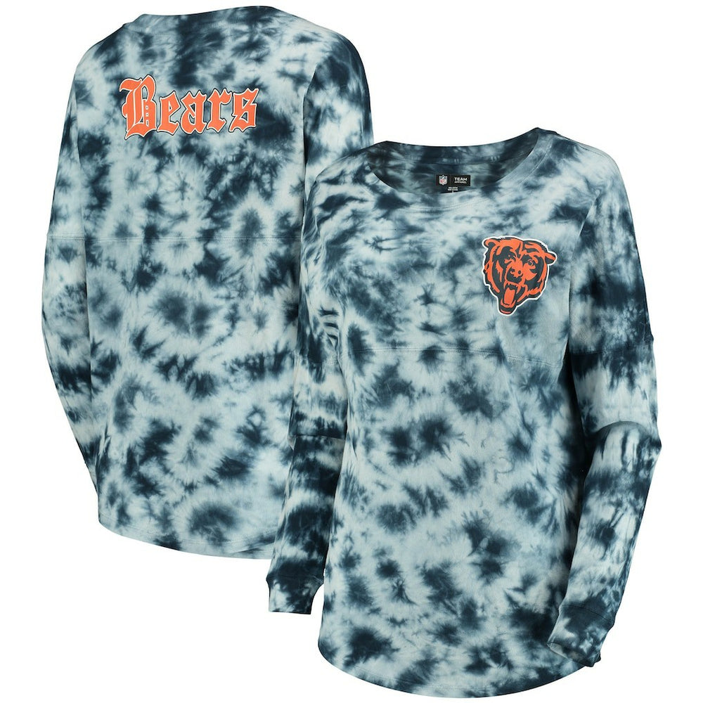 Chicago Bears New Era Women's Tie-Dye Long Sleeve T-Shirt - Navy sale