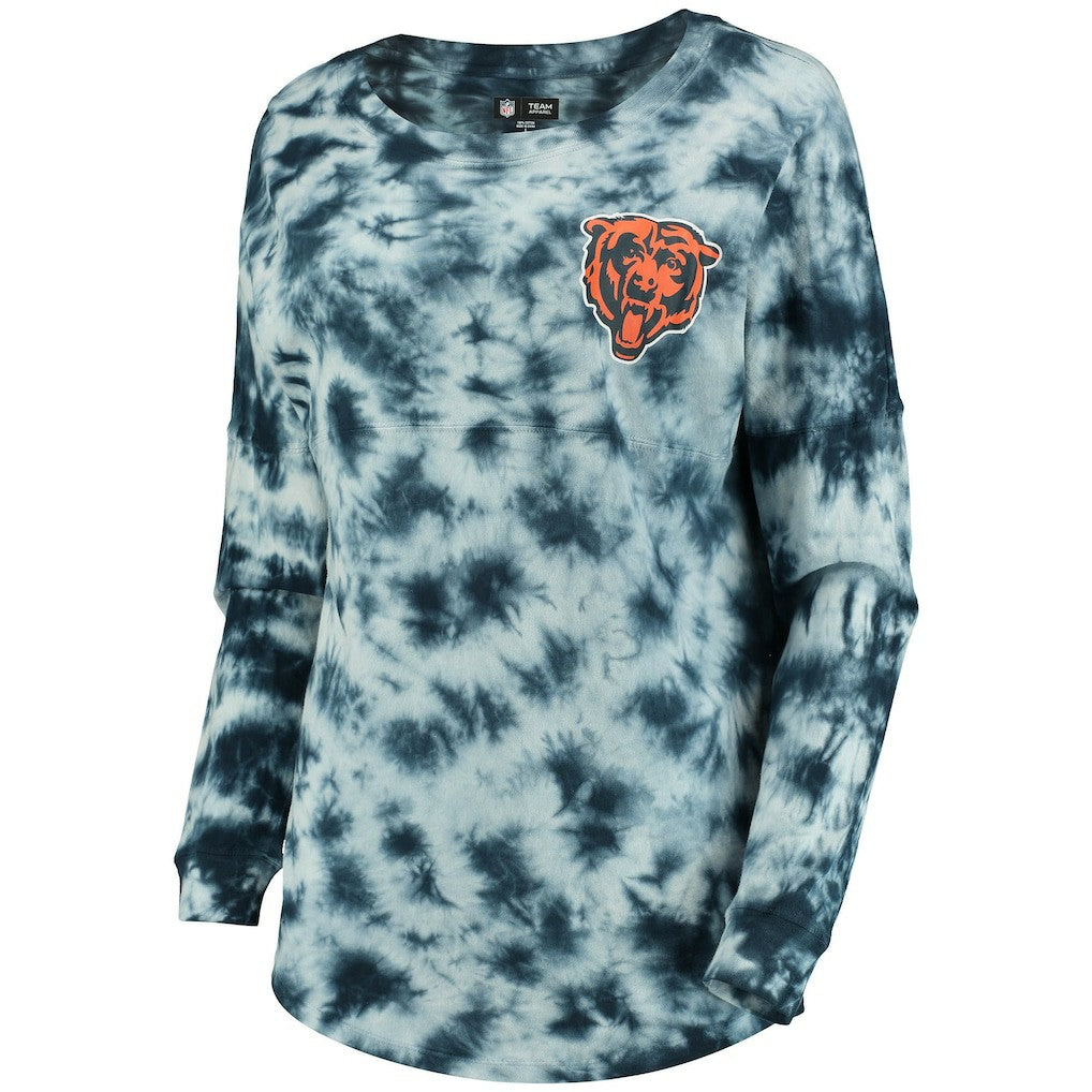 Chicago Bears New Era Women's Tie-Dye Long Sleeve T-Shirt - Navy sale