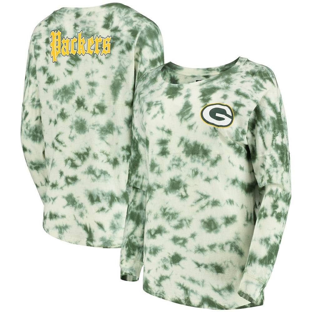 Green Bay Packers New Era Women's Tie-Dye Long Sleeve T-Shirt - Green outlet