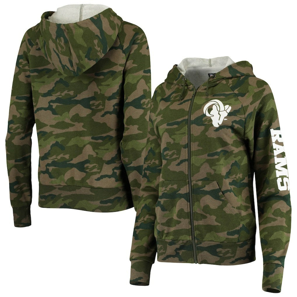 Los Angeles Rams New Era Women's Raglan Full-Zip Hoodie - Camo online
