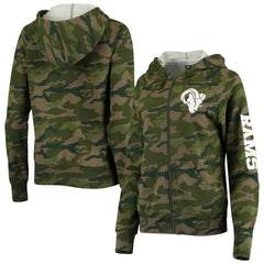 Los Angeles Rams New Era Women's Raglan Full-Zip Hoodie - Camo online