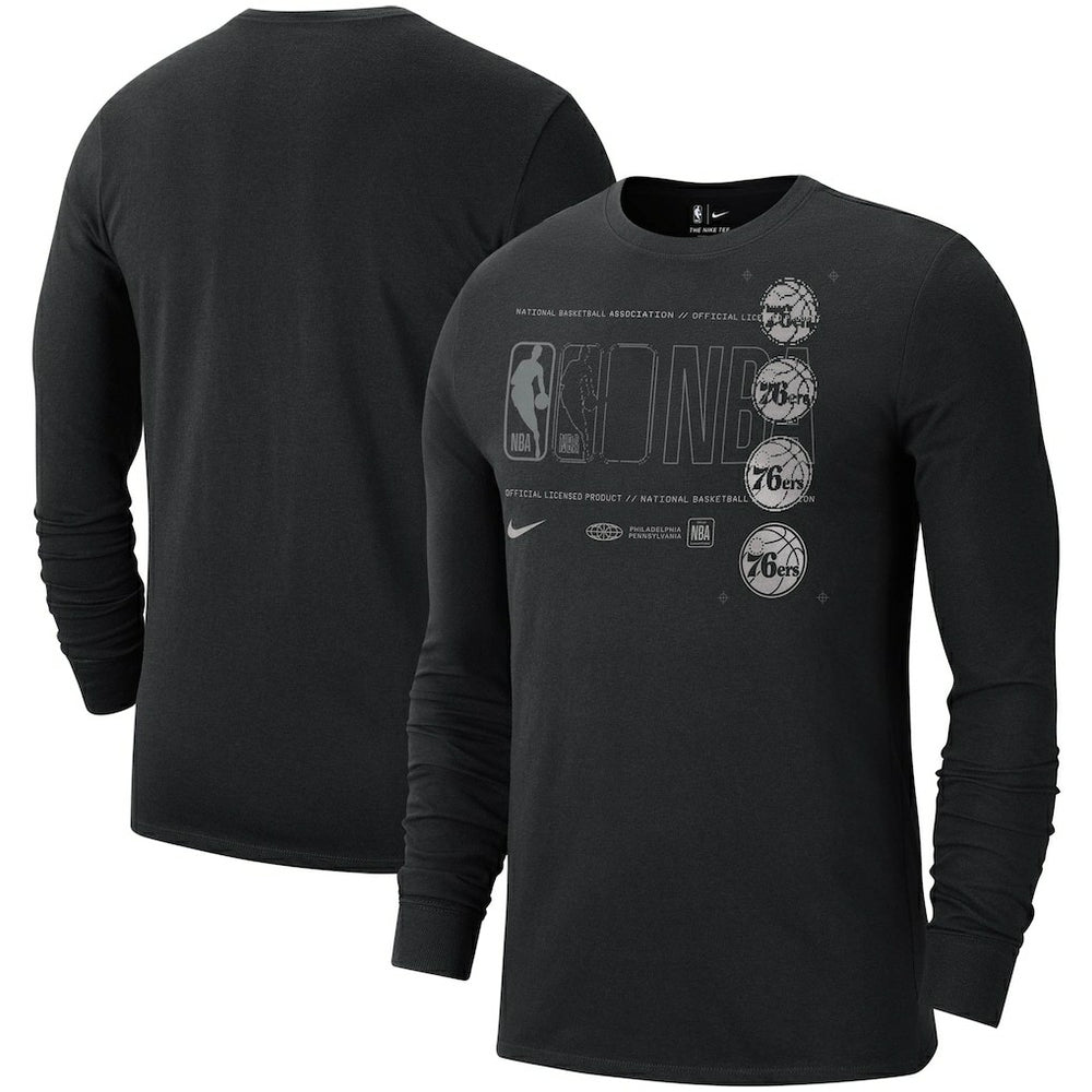 Philadelphia 76ers Courtside Chrome Long Sleeve T-Shirt - Black for sale