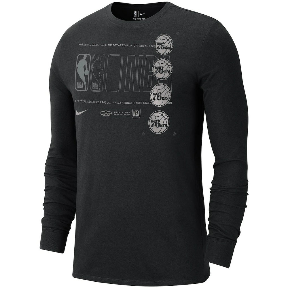 Philadelphia 76ers Courtside Chrome Long Sleeve T-Shirt - Black for sale