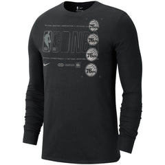 Philadelphia 76ers Courtside Chrome Long Sleeve T-Shirt - Black for sale