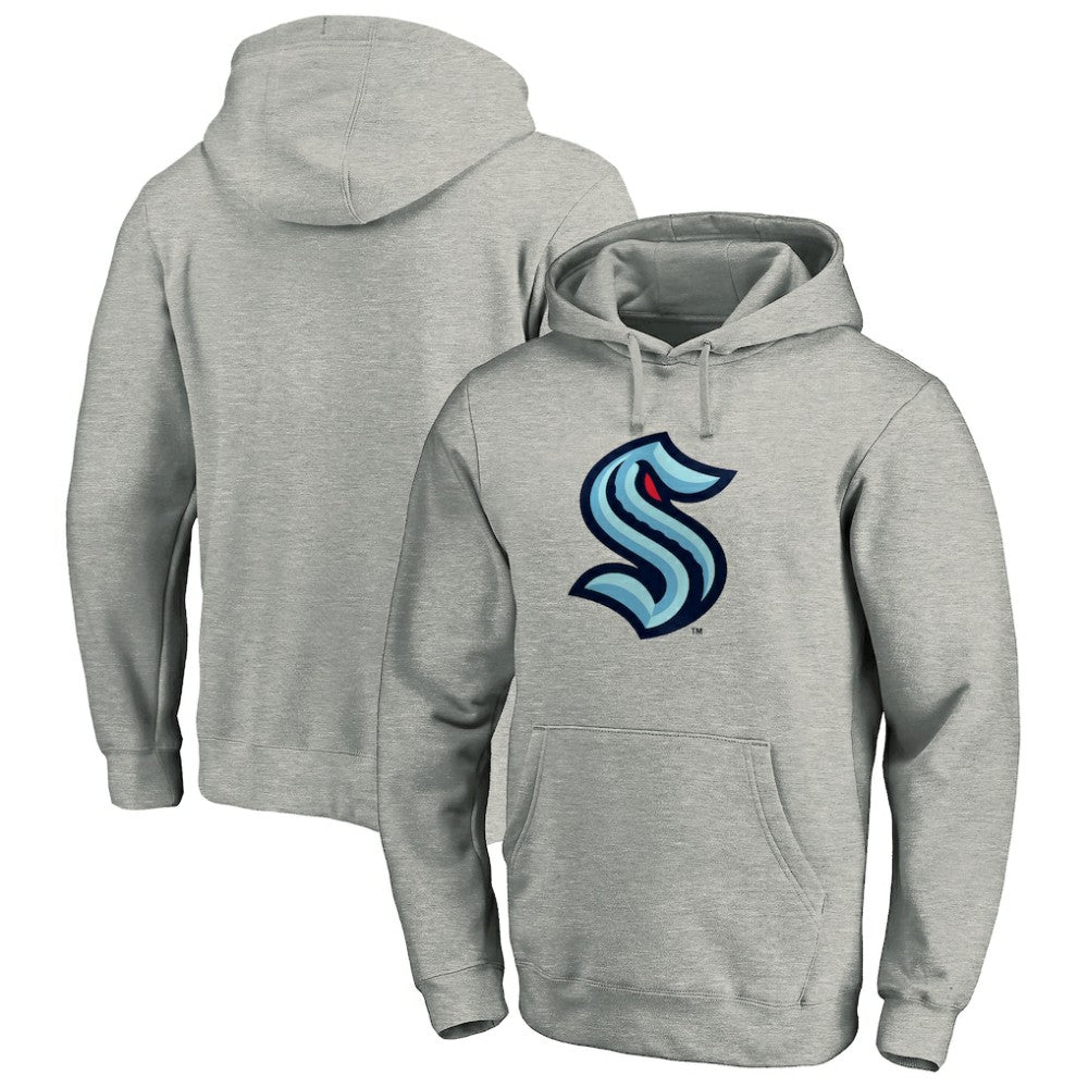 Seattle Kraken Fanatics Big & Tall Primary Logo Pullover Hoodie - Heather Gray Hoodies