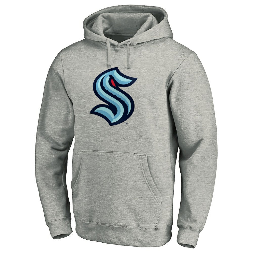 Seattle Kraken Fanatics Big & Tall Primary Logo Pullover Hoodie - Heather Gray Hoodies
