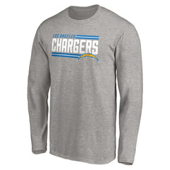 Los Angeles Chargers On Side Stripe Long Sleeve T-Shirt - Heathered Gray outlet