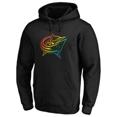 Columbus Blue Jackets Team Pride Logo Pullover Hoodie - Black Hoodies