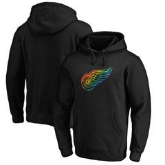 Detroit Red Wings Team Pride Logo Pullover Hoodie - Black Hoodies