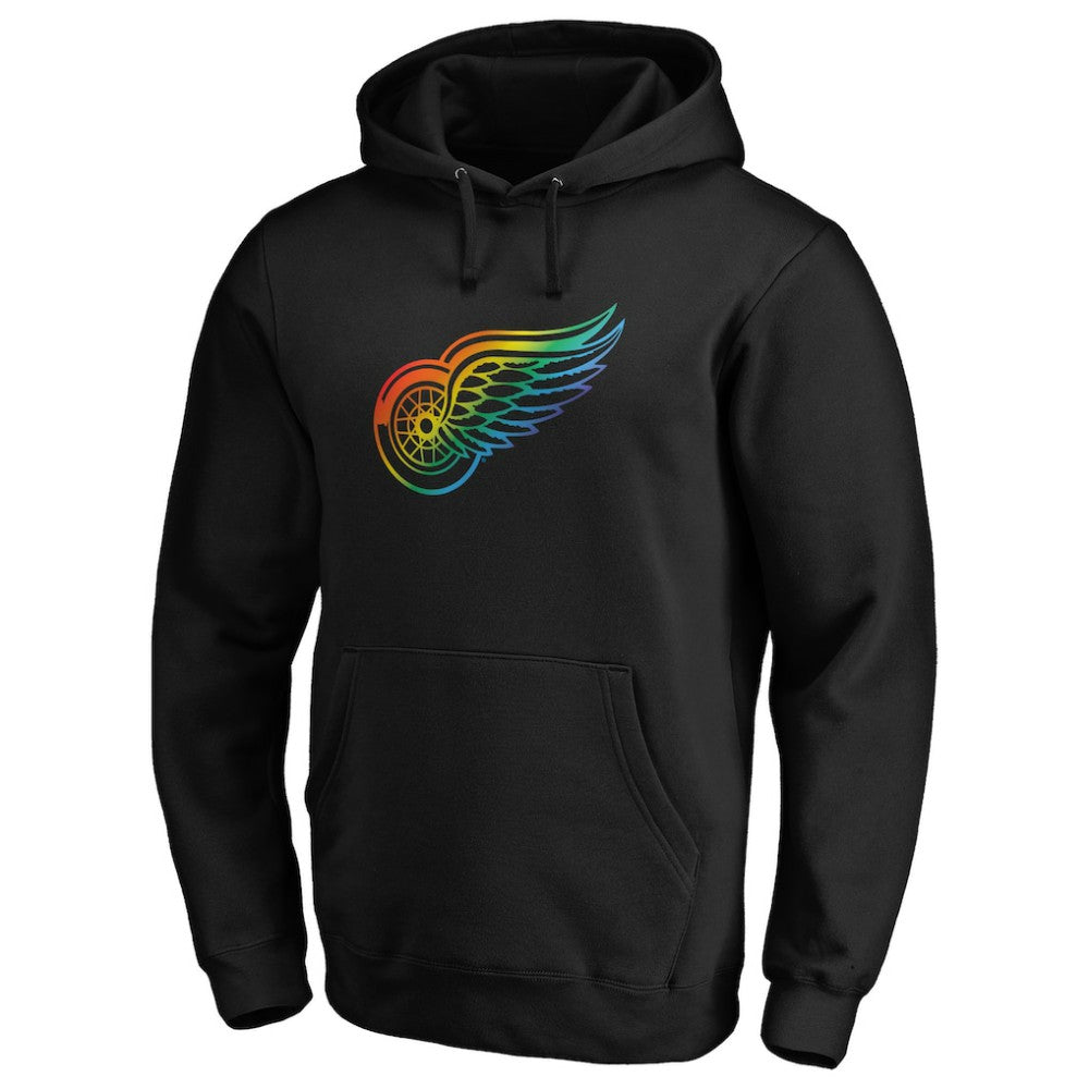 Detroit Red Wings Team Pride Logo Pullover Hoodie - Black Hoodies