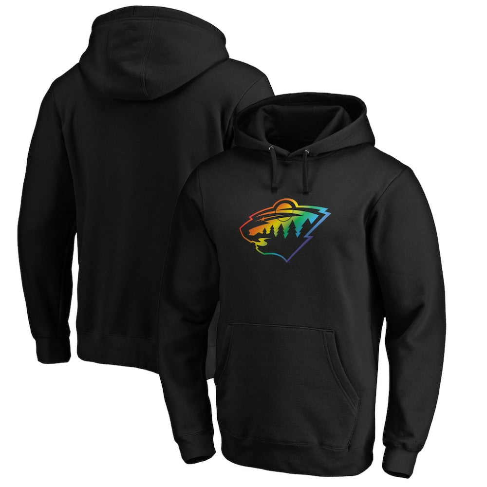 Minnesota Wild Team Pride Logo Pullover Hoodie - Black Hoodies