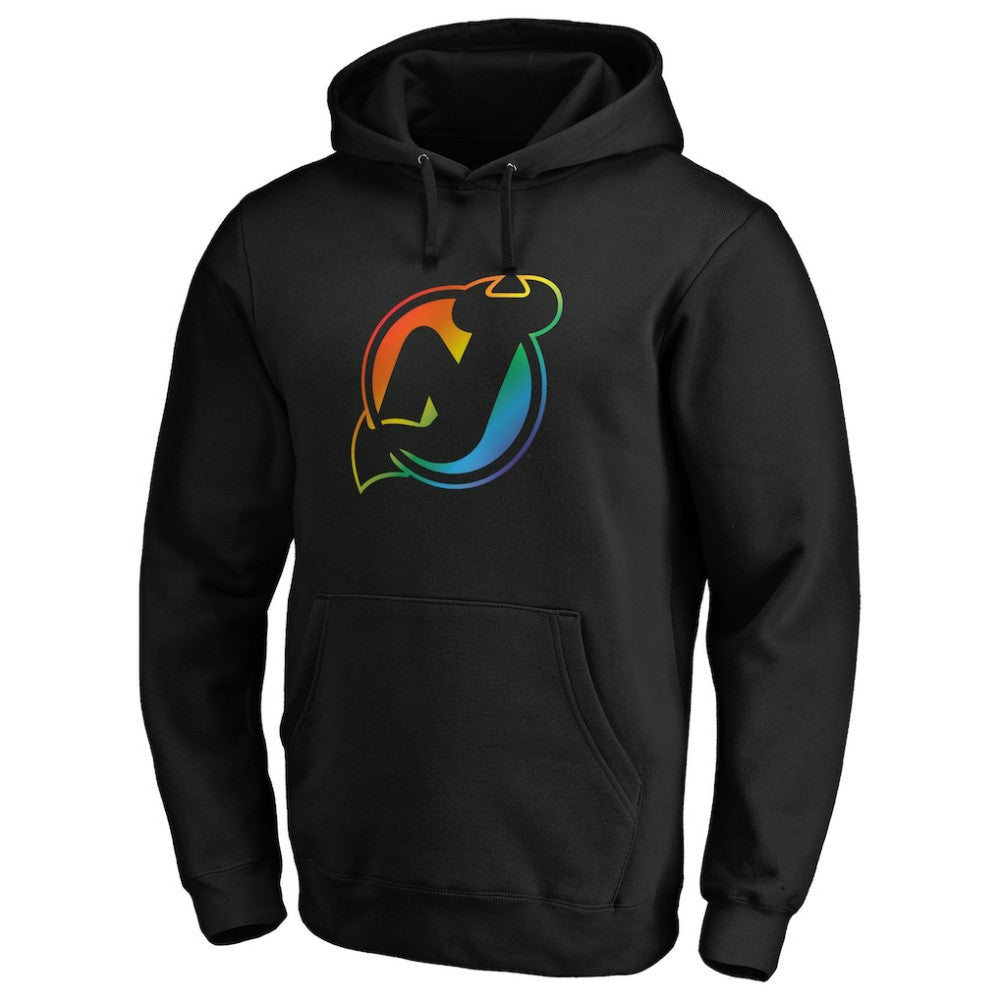 New Jersey Devils Team Pride Logo Pullover Hoodie - Black Jerseys