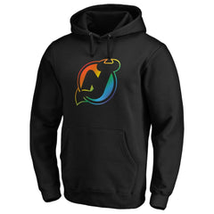 New Jersey Devils Team Pride Logo Pullover Hoodie - Black Jerseys
