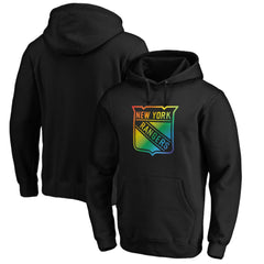 New York Rangers Team Pride Logo Pullover Hoodie - Black Hoodies