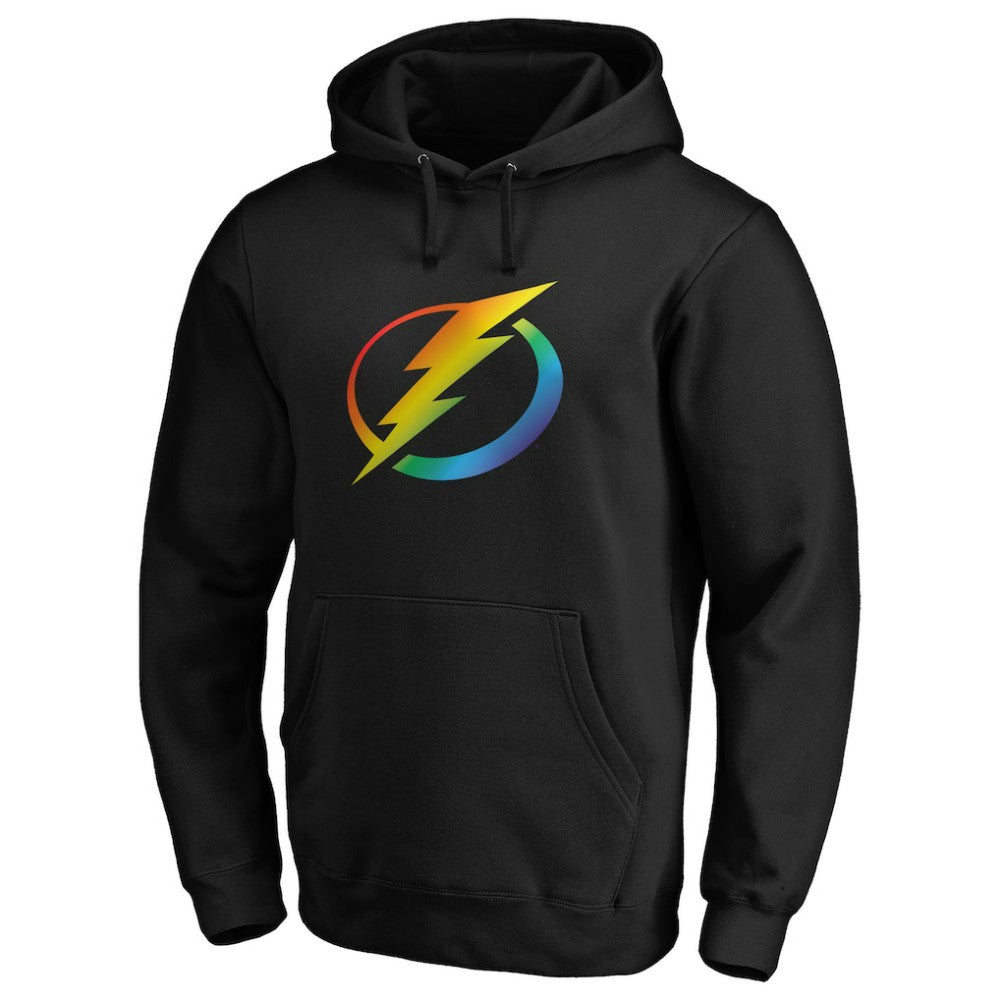 Tampa Bay Lightning Team Pride Logo Pullover Hoodie - Black Hoodies