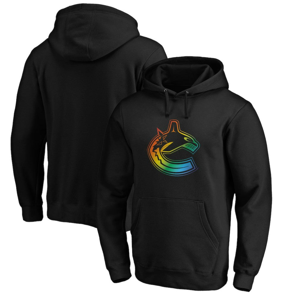 Vancouver Canucks Team Pride Logo Pullover Hoodie - Black Hoodies