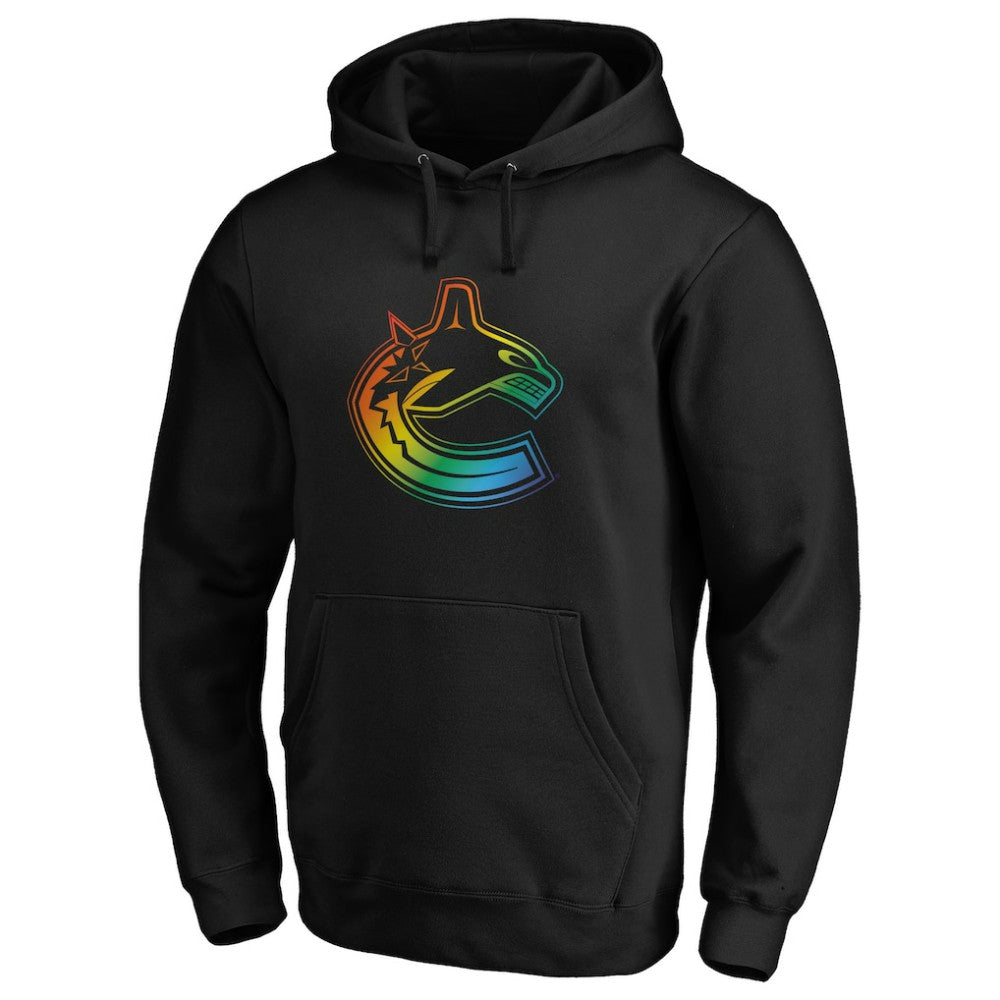 Vancouver Canucks Team Pride Logo Pullover Hoodie - Black Hoodies