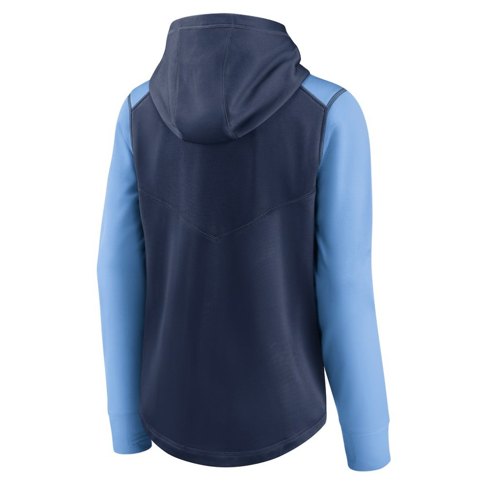 Tampa Bay Rays Women's Authentic Collection Baseball Performance Full-Zip Hoodie Navy/Light Blue