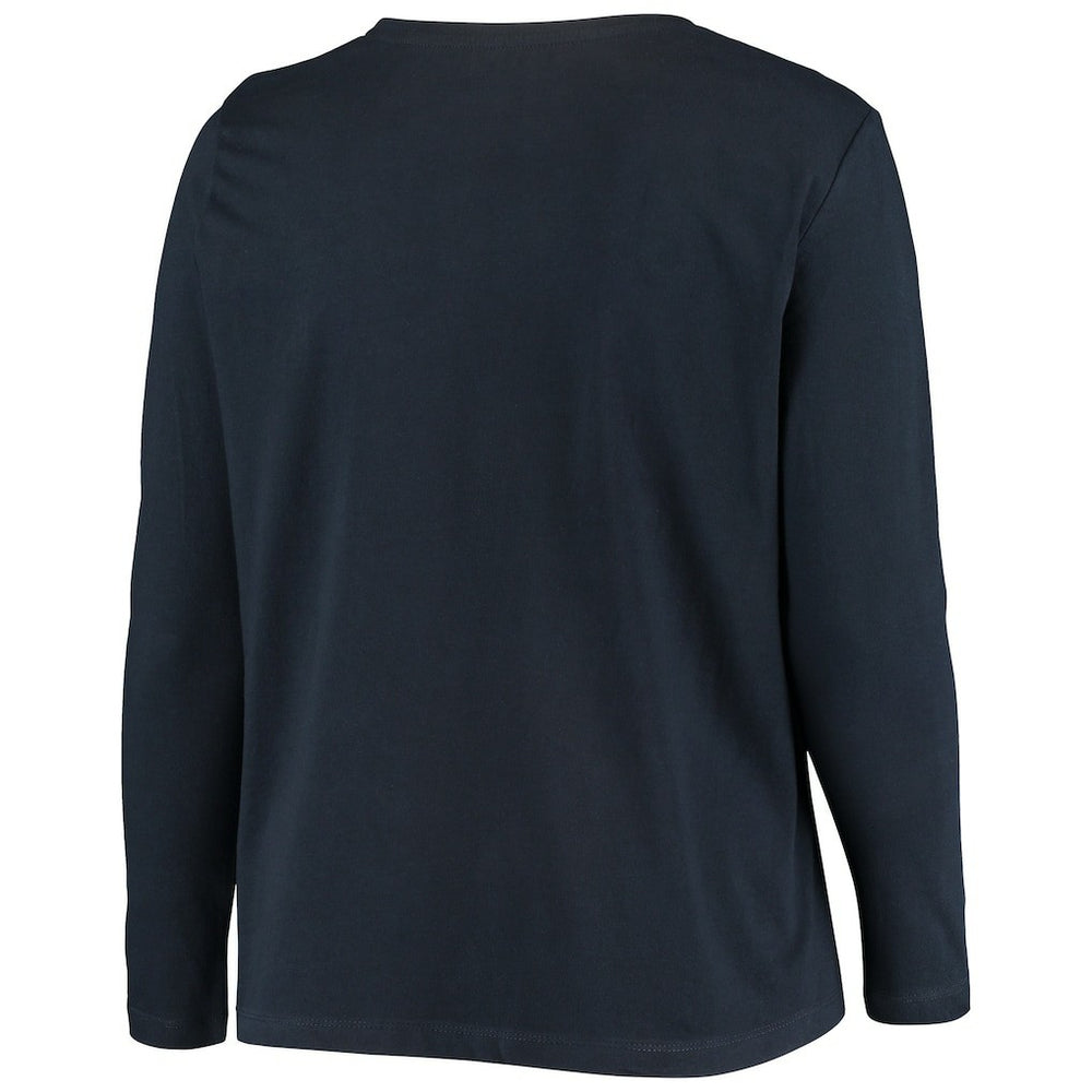 Chicago Bears Women's Plus Size Primary Logo Long Sleeve Scoop Neck T-Shirt - Navy cheap