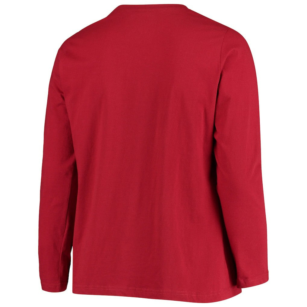 Arizona Cardinals Women's Plus Size Primary Logo Long Sleeve Scoop Neck T-Shirt - Cardinal sale