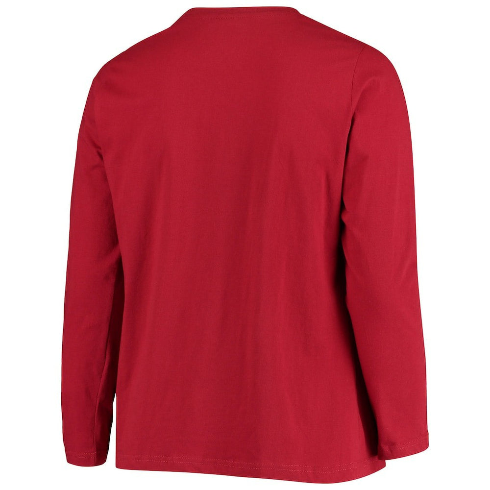 Arizona Cardinals Women's Plus Size Primary Logo Long Sleeve Scoop Neck T-Shirt - Cardinal sale