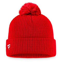 Washington Capitals Fanatics Primary Logo Cuffed Knit Hat with Pom - Red Hats