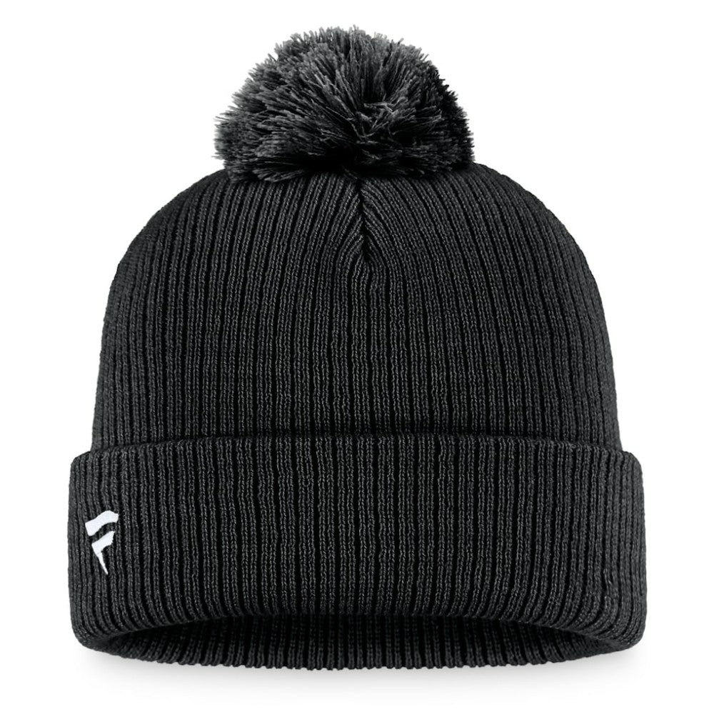 Pittsburgh Penguins Fanatics Primary Logo Cuffed Knit Hat with Pom - Black Hats