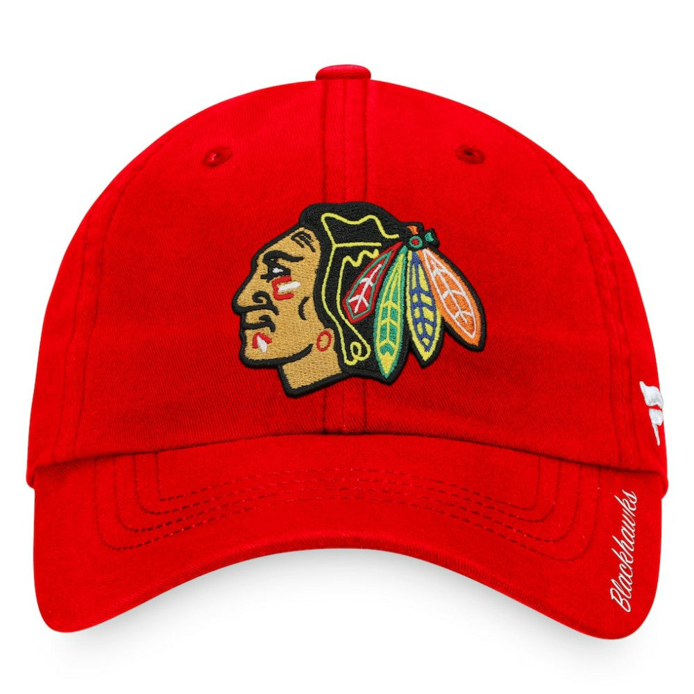 Chicago Blackhawks Fanatics Women's Core Primary Logo Adjustable Hat - Red Hats