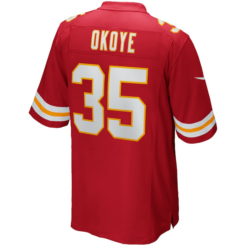 Christian Okoye Kansas City Chiefs Game Retired Player Jersey - Red discount