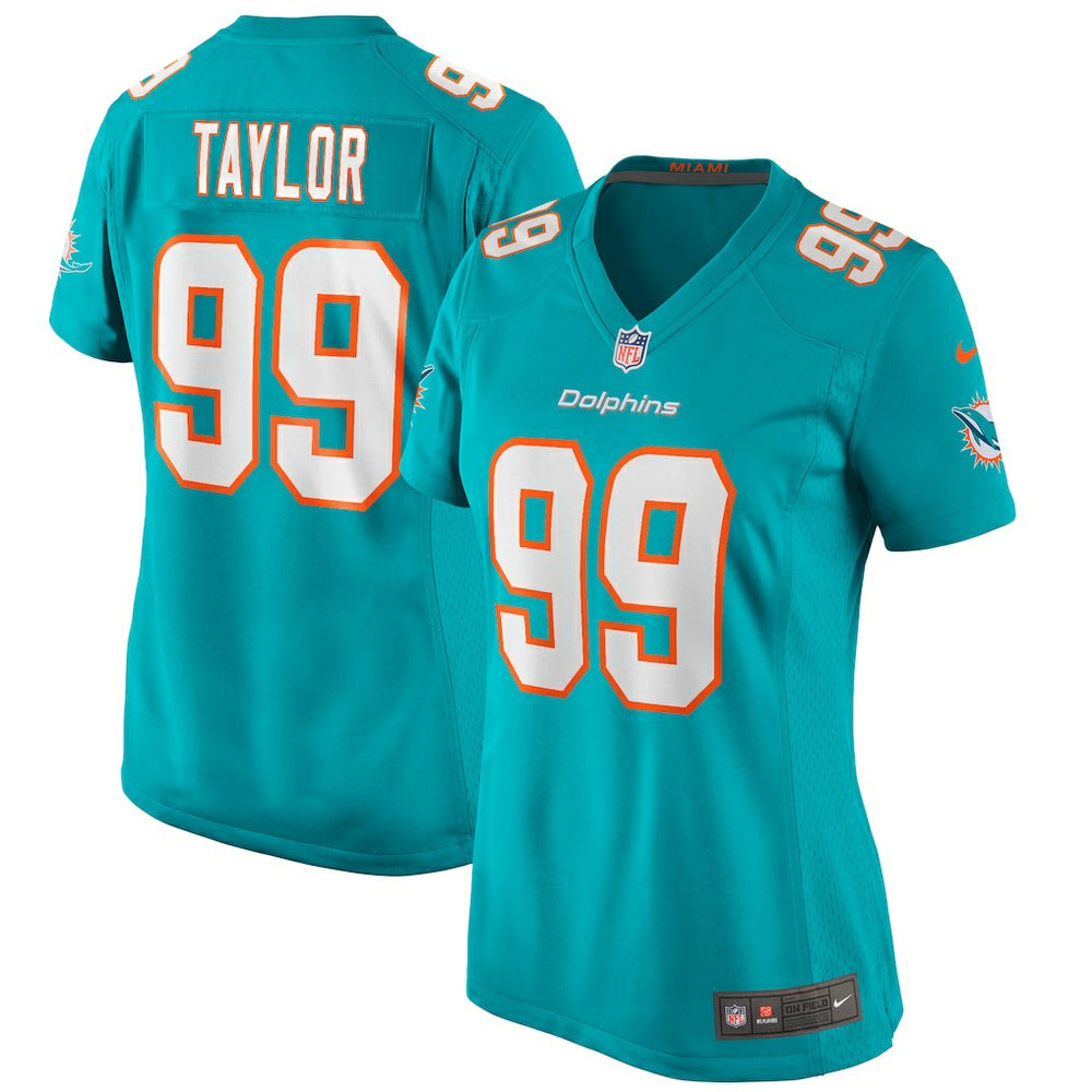 Jason Taylor Miami Dolphins Women's Game Retired Player Jersey - Aqua for sale