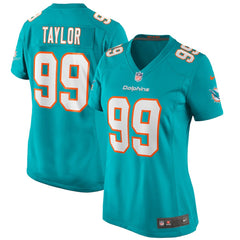 Jason Taylor Miami Dolphins Women's Game Retired Player Jersey - Aqua for sale